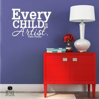 Kindergarten Jedes Kind Ist Ein Künstler-Wand-Aufkleber - Picasso Vinyl-Aufkleber-Kunst-Custom-Home Dekor von SingleStoneDecals
