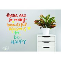 Schöne Gründe Glücklich - Sein Vinyl Wort Aufkleber Kunst Custom Home Decor von SingleStoneDecals