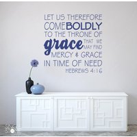Bibel Vers Wandaufkleber Come Boldly Hebräer 4 16 - Vinyl Custom Home Decor von SingleStoneStudio