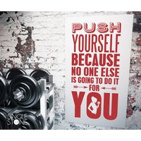 Fitness-studio Wand Aufkleber Push Sich - Vinyl Worte Benutzerdefinierte Home Decor von SingleStoneStudio