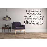 Herr Der Ringe Drachen Wandaufkleber Zitat - Vinyl Text Art Jrr Tolkien von SingleStoneStudio