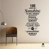 Kinderzimmer You Are My Sunshine Wand Zitat Aufkleber - Vinyl Wort Kunst Benutzerdefinierte Wohnkultur von SingleStoneStudio