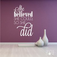 Inspirierendes Wandtattoo - She Believed Handled, Vinyl Sticker Inspirierendes Wandtattoo - She Believed Handled, Vinyl Sticker von SingleStoneStudio