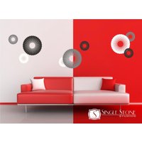 Walll Decals Funky Kreise - Vinyl Wand Aufkleber Kunst Grafiken Benutzerdefinierte Wohnkultur von SingleStoneStudio