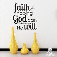 Wand Zitate Abziehbilder Glauben Wissen - Vinyl Aufkleber Kunst Custom Home Decor von SingleStoneStudio