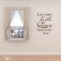 Wand Zitate Glaube Größer Als Angst - Vinyl Text Aufkleber Custom Home Dekor von SingleStoneStudio