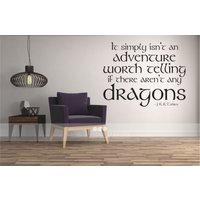 Herr Der Ringe Drachen Wandaufkleber Zitat - Vinyl Text Art Jrr Tolkien von SingleStoneWallArt