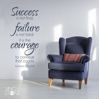 Winston Churchill Wand Aufkleber Zitat Mut Weiter - Vinyl Worte Benutzerdefinierte Home Decor von SingleStoneWallArt