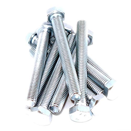 M8 (8 mm x 70 mm) Sechskantschraube (Vollgewinde-Stellschraube) – Stahl (10 Stück) von Singularity Supplies