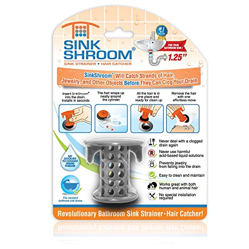 SinkShroom Der revolutionäre Waschbecken Abflussschutz/Haarfänger - Grau von TubShroom