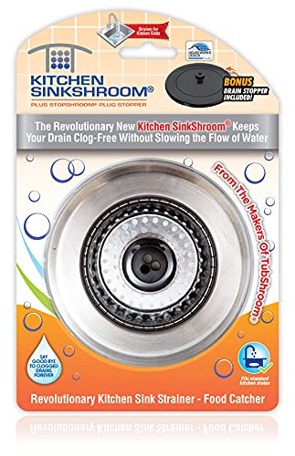 SinkShroom Revolutionary Clog-Free Spülbeckensiebkorb mit Stopper, Edelstahl, with von SinkShroom