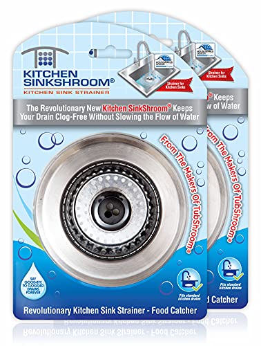 SinkShroom Revolutionärer Verstopfungsfrei Abflusssiebkorb, Edelstahl, 2-Pack, 2 von SinkShroom