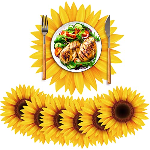 100 Einweg-Platzsets aus Papier Sommer Platzsets 33 cm Papier Platzsets für Esstisch Einstellung Braut Babyparty Geburtstag Party Supplies (Sonnenblume) von Sinmoe