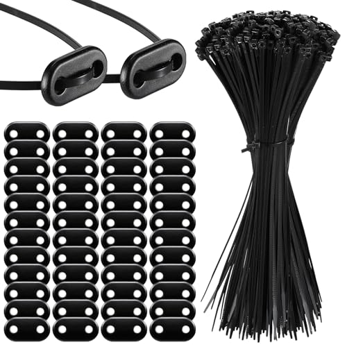 Sinmoe 100 Set Sichtschutz Befestigung Set inklusive Kabelbinder und Befestigung Montage Plättchen PVC Befestigungskit für Sichtschutzmatten Gartenzäune Blickschutz Terrasse Garten Balkon von Sinmoe
