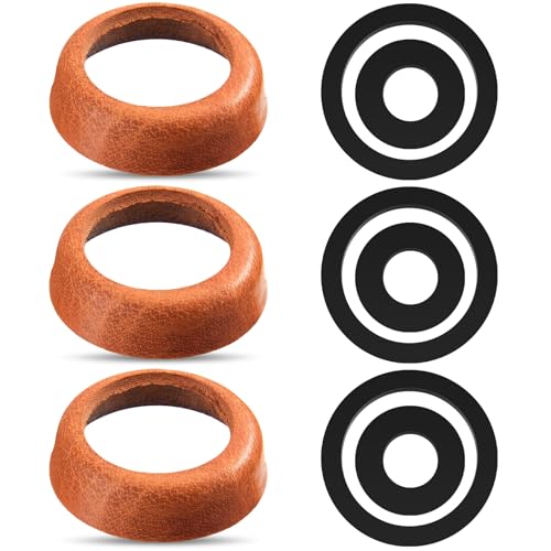 Sinmoe 3 Sets Schwengelpumpe Ersatzteile Dichtung Typ 75 Kolbenmanschetten Rindsleder Ledermanschetten O-Ringe Dichtungsring Dichtungssatz für Handpumpe Wasserpumpen Gartenpumpe Brunnenpumpe von Sinmoe