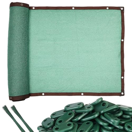 Sinmoe Garten Sichtschutz mit PVC Sichtschutz Zaun Befestigung Set 1,2 x 10 m Grüne Zaunblende mit 30 Befestigungsclips und 50 Draht Kabelbinder für Sichtschutzmatte Garten Balkon von Sinmoe