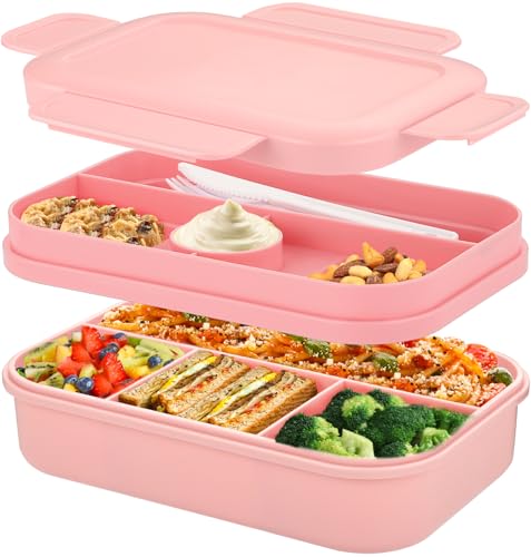 Bento Lunch Box Erwachsene,2000ml Brotdose mit Fächern,Lunchbox für Erwachsene,Vesperbox,Brotzeitbox Brotbox,Auslaufsicher Essensbox Jausenbox mit Unterteilung,Frühstücksbox Vesperdose mit Besteck von Sinnsally