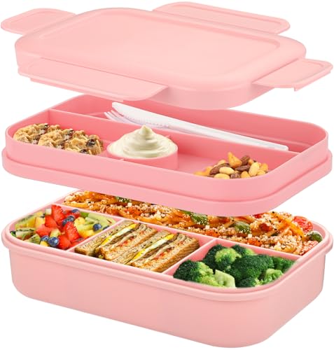 Sinnsally Lunch Bentobox Erwachsene,2000ml Brotdose mit Fächern,Lunchbox Vesperbox Brotzeitbox Brotbox,Auslaufsicher Essensbox Jausenbox mit Unterteilung,Frühstücksbox Vesperdose mit Besteck von Sinnsally