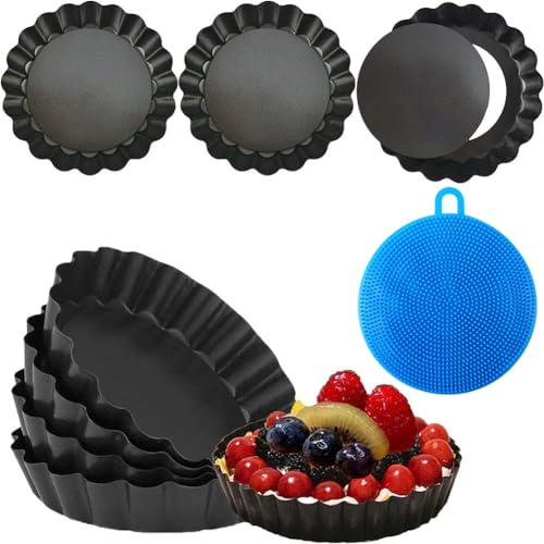 Tartelette Förmchen mit Hebeboden,Mini Tartlettförmchen,Tortlettsformen Tarteform Quicheform Klein Törtchen Formen Rund Baking Pie Form Pan Tart Dish Flan Tins,Tortenbodenform Obstbodenform,Tortenform von Sinnsally