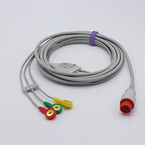 Bionet Direct Connect 3 Leitungen, 5 Leitungen, Schnappklemmen/Greifer, ECG-Kabel, IEC Standard, CE-geprüft (3 Leitungen Snap) von Sino-K