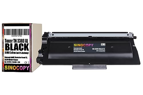 SinoCopy XXL Toner TN-3380 Schwarz für Brother HL-5450 DCP-8100 Series 8110-8155 -8250 HL-5400 5440 D DNT -5470 DW -5480-6100 -6180 MFC-8510-8515 -8520-8710 -8810-8900 -8910-8950 von Sinocopy