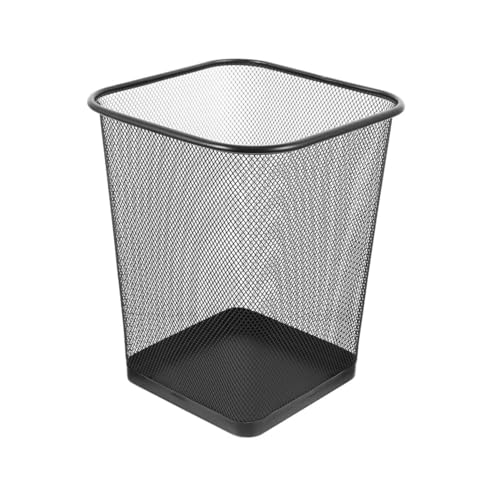 Sinoba Papierkorb Büro aus Metall schwarz 17L quadratisch viereckig Draht Mesh-Optik Abfalleimer für Büro Home-Office & Haushalt (1 Stück) von Sinoba