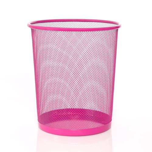 Sinoba Papierkorb Mülleimer Abfalleimer Papiereimer Draht Höhe 26 cm klein 10 Liter (Pink) von Sinoba