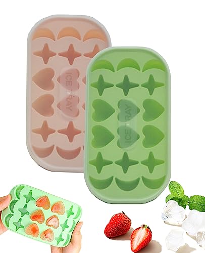 Sinoskye Eiswürfelform Silikon, 2er Pack Mini Silikonformen mit Deckel für Eiswürfel, Süßigkeiten, Pralinen, Gelee von Sinoskye