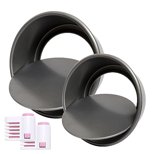 Sinsanye 2 Pack 2 Stücke Backform Rund, Ø 15/20 cm Aluminium Rund Kuchenform Rund Baking Pans mit Hebeboden, Kuchenform mit Antihaftbeschichtung für Geburtstag/Hochzeit/Weihnachten Kuchen. von Sinsanye