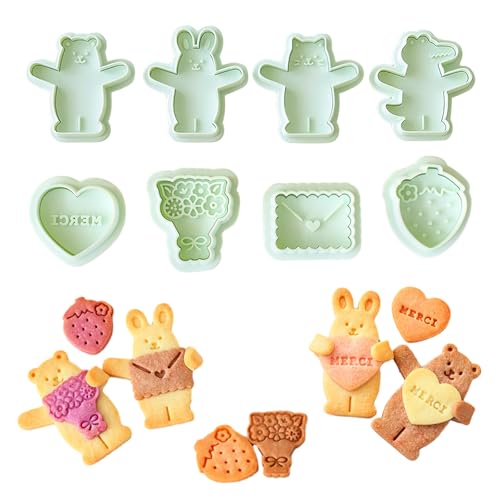 Sinsanye Cuddly Ausstechformen in Umarmen Tierform und Mini-Ausstechformen zum Valentinstag, Fondant-Ausstechformen mit abnehmbarem Stempelschieber, Geschenke zum Valentinstag/Geburtstag/Jubiläum Sinsanye Cuddly Ausstechformen in Umarmen Tierform und Mini-Ausstechformen zum Valentinstag, Fondant-Ausstechformen mit abnehmbarem Stempelschieber, Geschenke zum Valentinstag/Geburtstag/Jubiläum von Sinsanye