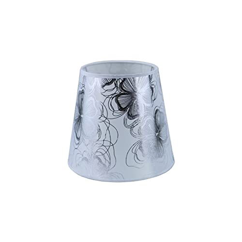 Sinta 16cm/6" Lampenschirme Lampenschrim Stoff Konische E14/E27 Ersatzschirm Klein hängelampe für Kerze Kristall Kronleuchter Candle Light Wand Licht Tischleuchte,Silber von Sinta