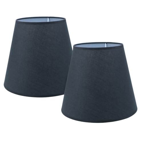 Sinta 2 Pack Lampenschirm Floral Stoff Kleiner Lichtschirm für E14/E27 Kronleuchter aufrechte Wandleuchte Kleine Tisch Lampenschirme Kerzenlicht Lampenschirm,Schwarz von Sinta