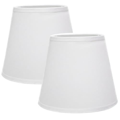 Sinta 2 Pack Lampenschirm Floral Stoff Kleiner Lichtschirm für E14/E27 Kronleuchter aufrechte Wandleuchte Kleine Tisch Lampenschirme Kerzenlicht Lampenschirm,Weiß Sinta 2 Pack Lampenschirm Floral Stoff Kleiner Lichtschirm für E14/E27 Kronleuchter aufrechte Wandleuchte Kleine Tisch Lampenschirme Kerzenlicht Lampenschirm,Weiß von Sinta