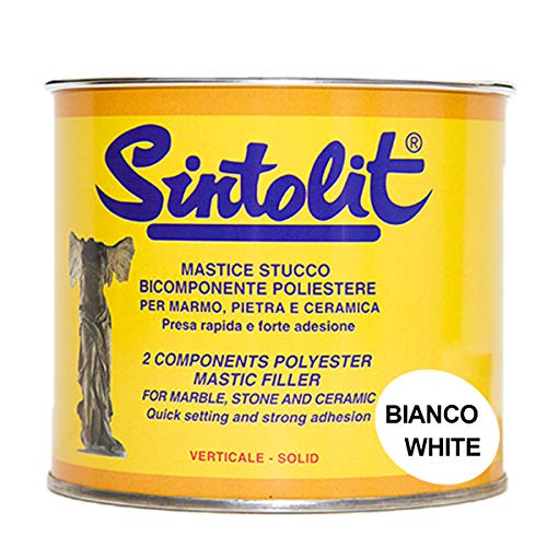 Sintolit polyester 2 K SPACHTEL Spachtelmasse weiß Hochformat Marmor Stein von Sintolit