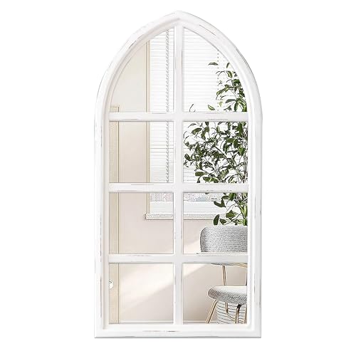 Sintosin Gewölbter Spiegel Groß Wandspiegel 45 x 90 cm, Rustikaler Fensterspiegel Weiß, Vintage Spiegel Wand für Wohnzimmer Schlafzimmer Flur, Gartenspiegel im Freien für Wände Sintosin Gewölbter Spiegel Groß Wandspiegel 45 x 90 cm, Rustikaler Fensterspiegel Weiß, Vintage Spiegel Wand für Wohnzimmer Schlafzimmer Flur, Gartenspiegel im Freien für Wände von Sintosin