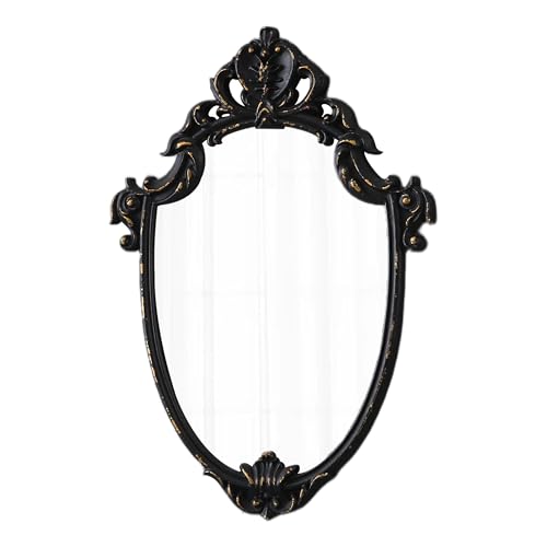 Sintosin Gothic Spiegel Schwarzer Rahmen 60 x 40 cm, Vintage Dekorative Wandspiegel Oval, Barock Antiker Spiegel Wand für Wohnzimmer, Schlafzimmer, Badezimmer, Flur Sintosin Gothic Spiegel Schwarzer Rahmen 60 x 40 cm, Vintage Dekorative Wandspiegel Oval, Barock Antiker Spiegel Wand für Wohnzimmer, Schlafzimmer, Badezimmer, Flur von Sintosin
