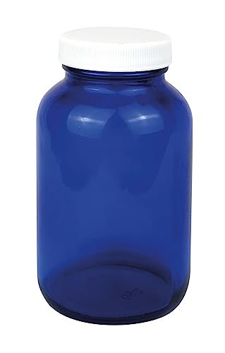 Sintron 5 er Set 250 ml Blauglasflasche mit weissem Kunststoff-Schraubdeckel. von Sintron