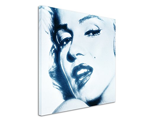 60x60cm Wandbild Fotoleinwand Bild in Blau Venedig Italien Filmstar Marilyn Monroe von Sinus Art