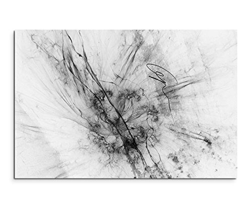 Sinus Art Abstrakt 1169-120x80cm SCHWARZ-Weiss Bilder - Wandbild Kunstdruck in XXL Format - Fertig Aufgespannt – TOP - Leinwand - Wand Bild - Kunst Bild - Wandbild abstrakt XXL von Sinus Art