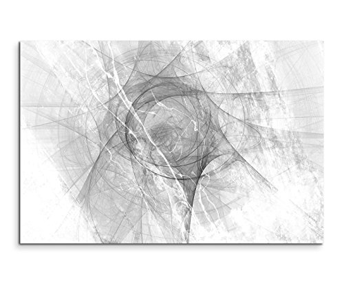 Sinus Art Abstrakt 1457-120x80cm SCHWARZ-Weiss Bilder - Wandbild Kunstdruck in XXL Format - Fertig Aufgespannt – TOP - Leinwand - Wand Bild - Kunst Bild - Wandbild abstrakt XXL von Sinus Art