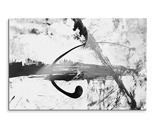 Sinus Art Abstrakt 991-120x80cm SCHWARZ-Weiss Bilder - Wandbild Kunstdruck in XXL Format - Fertig Aufgespannt – TOP - Leinwand - Wand Bild - Kunst Bild - Wandbild abstrakt XXL von Sinus Art