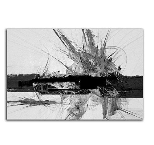 Sinus Art Abstrakt323-120x80cm SCHWARZ-Weiss Bilder - Wandbild Kunstdruck in XXL Format - Fertig Aufgespannt – TOP - Leinwand - Wand Bild - Kunst Bild - Wandbild abstrakt XXL von Sinus Art