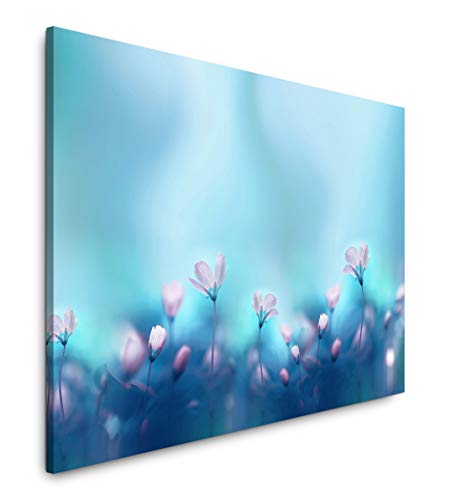 Paul Sinus Art Blumen in pink 120x 80cm Inspirierende Fotokunst in Museums-Qualität für Ihr Zuhause als Wandbild auf Leinwand in von Paul Sinus Art