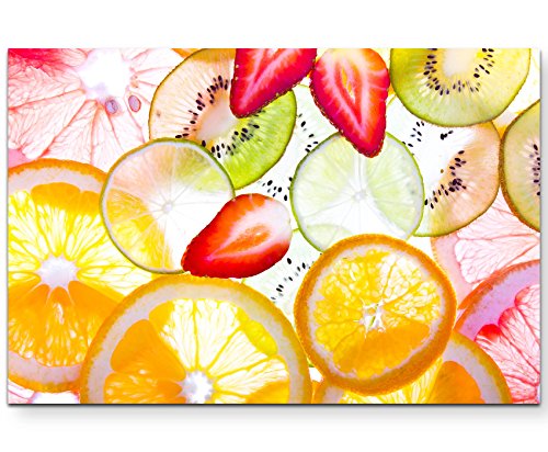 Paul Sinus Art Leinwandbilder | Bilder Leinwand 120x80cm Obst in Scheiben von Paul Sinus Art