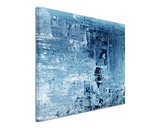 Sinus Art 120x80cm Wandbild – Farbe Blau Petrol - Leinwandbild auf Keilrahmen in Bester Qualität - Abstrakt Gemälde II von Sinus Art