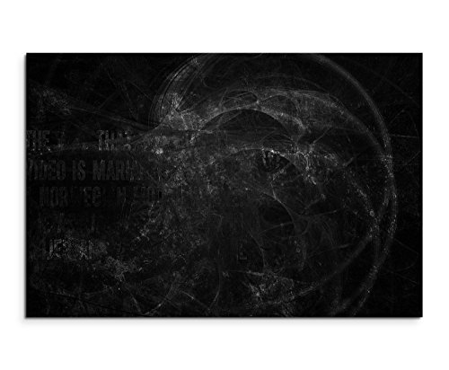 Sinus Art Abstrakt 1010-120x80cm SCHWARZ-Weiss Bilder - Wandbild Kunstdruck in XXL Format - Fertig Aufgespannt – TOP - Leinwand - Wand Bild - Kunst Bild - Wandbild abstrakt XXL von Sinus Art