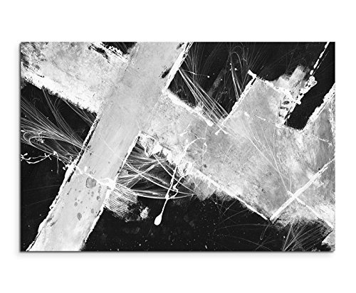 Sinus Art Abstrakt 1185-120x80cm SCHWARZ-Weiss Bilder - Wandbild Kunstdruck in XXL Format - Fertig Aufgespannt – TOP - Leinwand - Wand Bild - Kunst Bild - Wandbild abstrakt XXL von Sinus Art