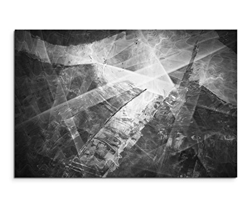 Sinus Art Abstrakt 1200-120x80cm SCHWARZ-Weiss Bilder - Wandbild Kunstdruck in XXL Format - Fertig Aufgespannt – TOP - Leinwand - Wand Bild - Kunst Bild - Wandbild abstrakt XXL von Sinus Art