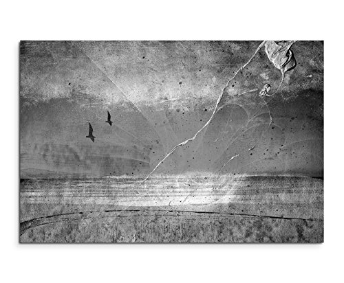 Sinus Art Abstrakt 1233-120x80cm SCHWARZ-Weiss Bilder - Wandbild Kunstdruck in XXL Format - Fertig Aufgespannt – TOP - Leinwand - Wand Bild - Kunst Bild - Wandbild abstrakt XXL von Sinus Art