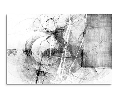 Sinus Art Abstrakt 1323-120x80cm SCHWARZ-Weiss Bilder - Wandbild Kunstdruck in XXL Format - Fertig Aufgespannt – TOP - Leinwand - Wand Bild - Kunst Bild - Wandbild abstrakt XXL von Sinus Art